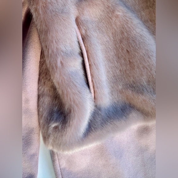 Zara Elegant Blush Pink Faux Fur Women's Coat, M - Picture 9 of 13
